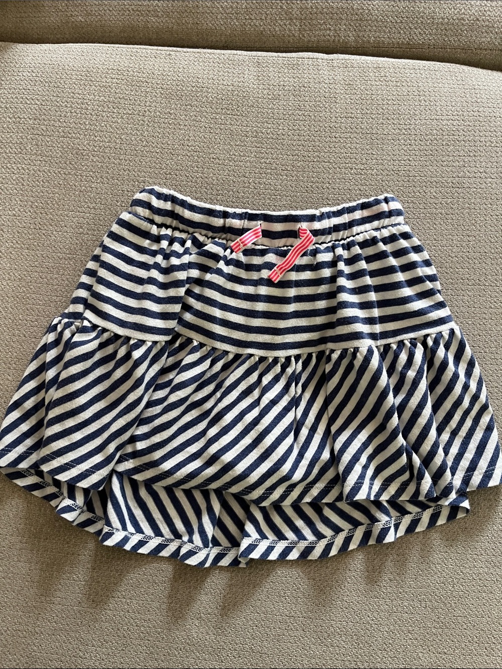 💙5 for $10💙Cat & Jack Striped Navy and White Ruffle Skort 6/6x